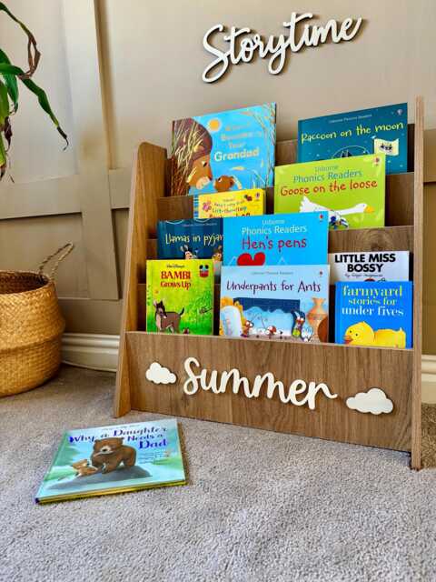 Personalised Children's Bookcase - Wooden Nursery Book Shelf Custom Name Kids Storage Gift For Baby Shower & Birthday - image 1