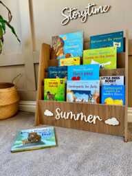 Personalised Children's Bookcase - Wooden Nursery Book Shelf Custom Name Kids Storage Gift For Baby Shower & Birthday - thumbnail 1