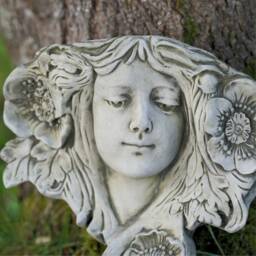 Art Nouveau Wall Planter - Stone Flower Pot Statue Outdoor Garden Ornament Flowers Trough Hanging Gift B - thumbnail 2