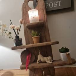 Wooden Candle Sconce With Shelves .solid Oak Handmade . Candles Etc Not Included - thumbnail 2