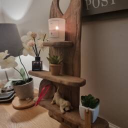 Wooden Candle Sconce With Shelves .solid Oak Handmade . Candles Etc Not Included - thumbnail 3