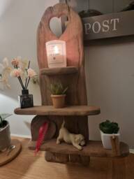Wooden Candle Sconce With Shelves .solid Oak Handmade . Candles Etc Not Included - thumbnail 1