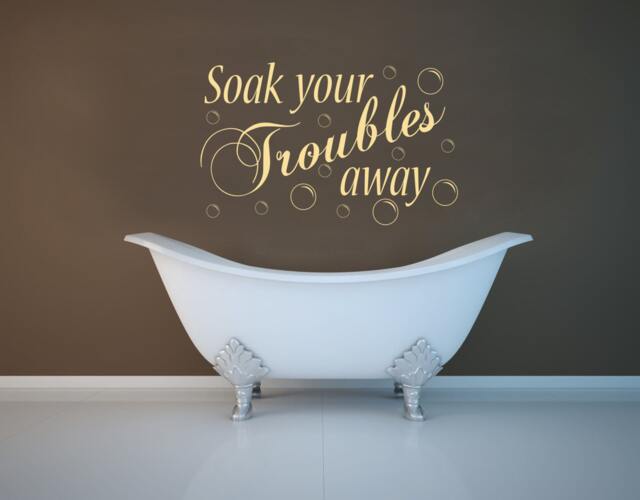 Soak Your Troubles Away - Bathroom Wall Sticker Contemporary Vinyl Decal - image 1