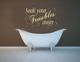 Soak Your Troubles Away - Bathroom Wall Sticker Contemporary Vinyl Decal - thumbnail 1