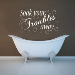 Soak Your Troubles Away - Bathroom Wall Sticker Contemporary Vinyl Decal - thumbnail 2