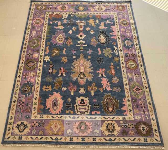 Quick Ship Pink Oushak Rug 8x10 9x12 Turkish Knot Traditional Vintage Antique Wool Area Rug For Living Room & Dining Room - image 1