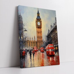 London Bridge Abstract Oil Painting Paint Colourful UK Big Ben Wall Art Framed Canvas Poster Print Home/Office Room Decor Gifts - thumbnail 2