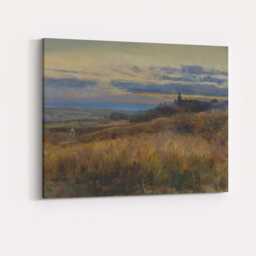 Atmospheric Coastal Heathland Sunset Landscape Traditional Oil Painting Canvas Wall Art Print Decor Picture Ready To Hang - thumbnail 4