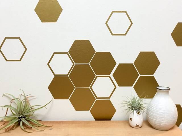 Honeycomb Wall Decal Set Modern Hexagon Decor, 48 Peel & Stick Vinyl Stickers - image 1