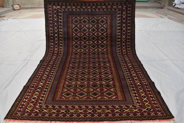 Vintage Area Rug, 7.0 X 4.6 Ft, Gorgeous Handmade Afghan Turkmen Bostan Goll 100% Wool Traditional Flat Weaveafghan Rug, Afghan Rug - image 1