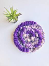 Amethyst Crystal 12-Inch Round Woven Wall Hanging - thumbnail 1
