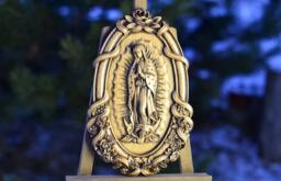 Virgin Mary Made Of Wood, Our Lady Guadalupe. Religious Catholic Icons Wood - thumbnail 1