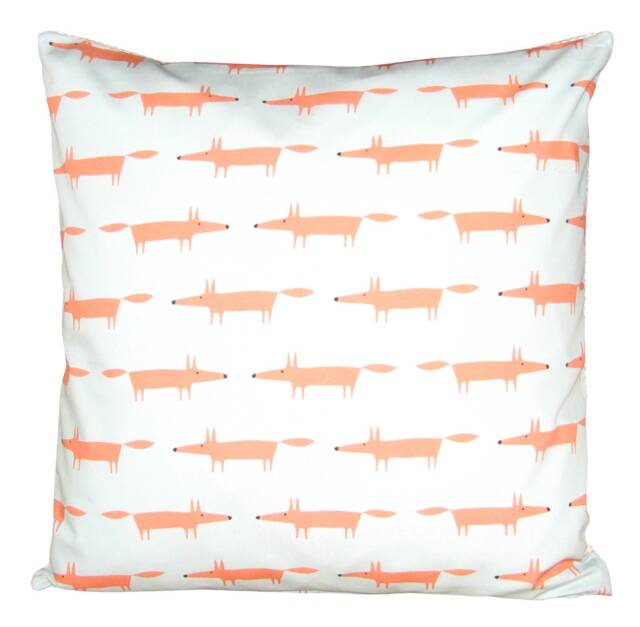 Scion Little Fox Sky & Tangerine Cushion Cover
