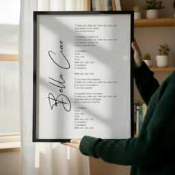 Bella Ciao Lyrics Print - Italian Folk Song Poster La Casa De Papel Wall Art Music Quote Typography Decor - thumbnail 3