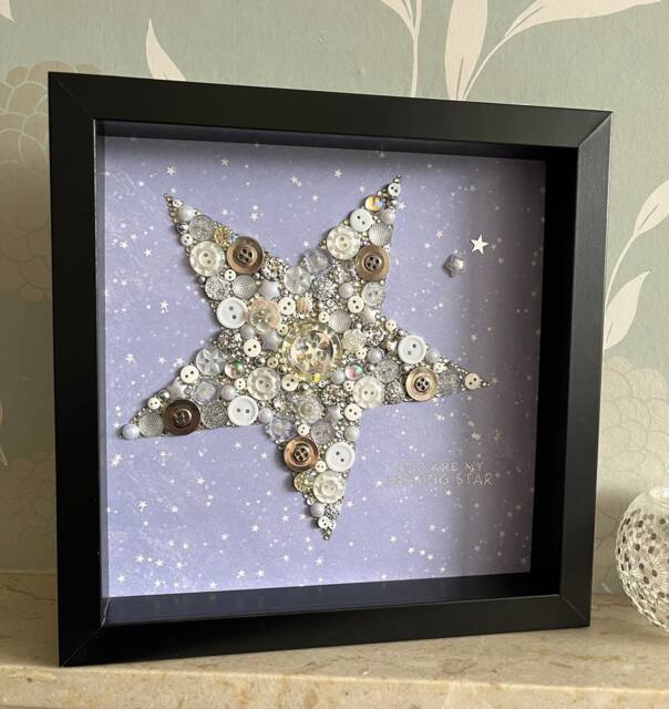 The Button Star, Framed Art, Star Theme Decor, Art Decor, , Quote Gift, My Shining Gift - image 1