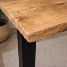 Reclaimed Wood Dining Table With Steel Hairpin Legs. - Matching Benches Available - thumbnail 2