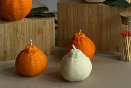 Orange Shaped Candle Citrus Scented Soy Wax Vegan Candle - thumbnail 1