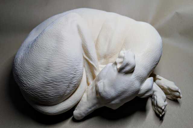 Whippet Greyhound Sleeping - 3D Printed Statue, Ornament, Memorial, Gift - image 1