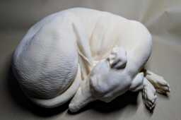 Whippet Greyhound Sleeping - 3D Printed Statue, Ornament, Memorial, Gift - thumbnail 1