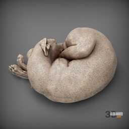 Whippet Greyhound Sleeping - 3D Printed Statue, Ornament, Memorial, Gift - thumbnail 4