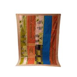 Vintage Indian Kantha Quilt Handmade Cotton Twin Bedspread - thumbnail 2