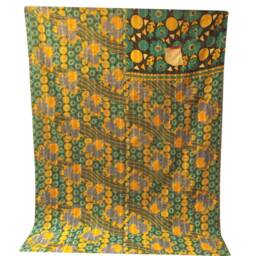 Vintage Indian Kantha Quilt Handmade Cotton Twin Bedspread - thumbnail 3