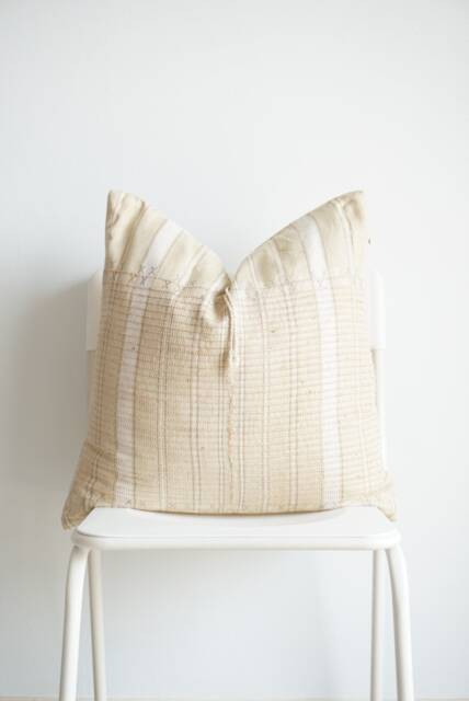 Tribal Hemp Striped Hand Woven Natural Dye Color Pillow Cover - image 1