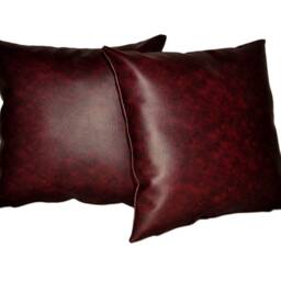 "2 Oxblood Faux Leather Classic Cushions 16"" 18"" 20" - thumbnail 2