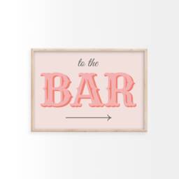 To The Bar Retro Print - Eclectic Print, Wall Art, Colourful Prints, Kitchen Decor, Cart Art - thumbnail 1