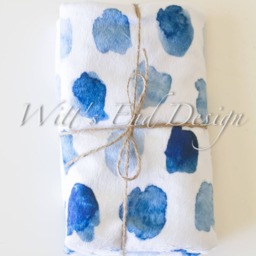 Indigo Dots Minky Lovey Watercolor Baby Security Blanket - thumbnail 4
