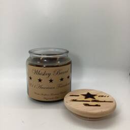 Whiskey Barrel Highly Scented Candle/Apothecary Jar 18Oz/Paraffin Wax/Farmhouse Candle/Hand Poured Candle/Country-Primitive Candle - thumbnail 2