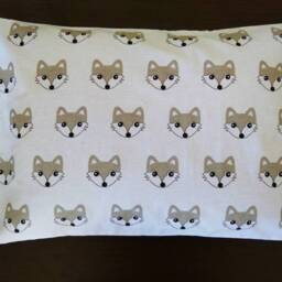 Gray Fox Crib Sheet Or Pillowcase, Cotton Animal Bedding - thumbnail 2