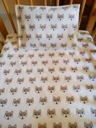 Gray Fox Crib Sheet Or Pillowcase, Cotton Animal Bedding