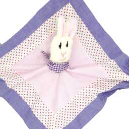 Comforter, Cuddly Toy, Toy With Bunny For Babies, Girls in Pink/Purple/Green. Handmade By Bab-Berlin - thumbnail 4
