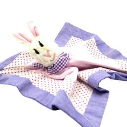 Comforter, Cuddly Toy, Toy With Bunny For Babies, Girls in Pink/Purple/Green. Handmade By Bab-Berlin - thumbnail 2