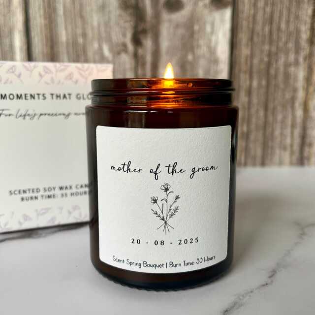 Personalised Mother Of The Groom Wedding Candle, Grooms Gift - image 1