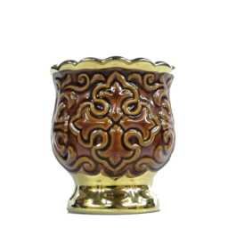 Porcelain Oil Lamp Elegant Ceramic Vigil Lamp With Gold Leaf - thumbnail 3