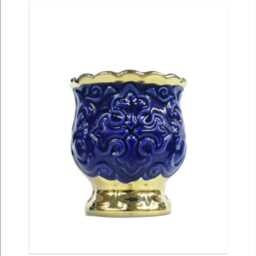 Porcelain Oil Lamp Elegant Ceramic Vigil Lamp With Gold Leaf - thumbnail 2