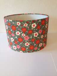 Lampshade 30cm Diameter X 21cm High - Handmade With Hand Silk Screen Printed Japanese Chiyogami Paper