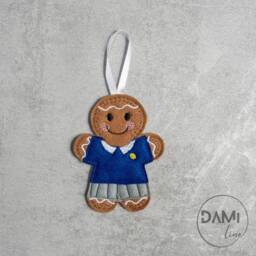 School Boy Or Girl Gingerbread Personalised Christmas Tree Decorations, Christmas Ornaments, Felt Decorations - thumbnail 4