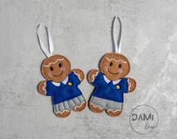 School Boy Or Girl Gingerbread Personalised Christmas Tree Decorations, Christmas Ornaments, Felt Decorations