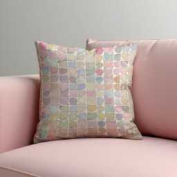 Pastel Geometric Throw Pillow Cover, Modern Circle Pattern Cushion For Sofa Or Bed, Soft Colorful Accent Living Room Nursery - thumbnail 1