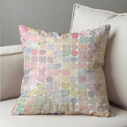 Pastel Geometric Throw Pillow Cover, Modern Circle Pattern Cushion For Sofa Or Bed, Soft Colorful Accent Living Room Nursery - thumbnail 4