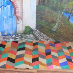 Colorful Moroccan Rug, Custom Fabulous Boujad Abstract Multicolored Carpet, Handmade Bohemian Rug - thumbnail 4