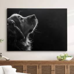 Golden Retriever Dog Pet Stencil Style Fine Art Painting Framed Poster Print & Canvas Wall Living Home Decor Interior Gift - thumbnail 1