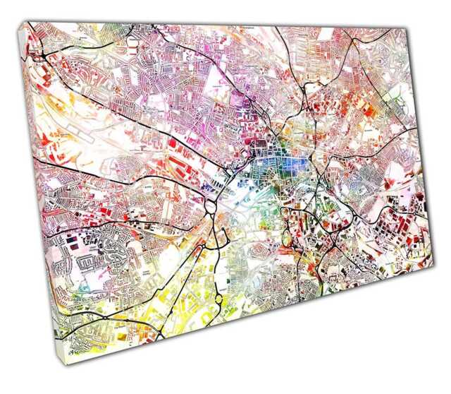 Leeds Street Map Watercolor Art Print Elegant City Wall Decor For Home & Office - image 1