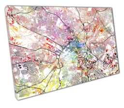 Leeds Street Map Watercolor Art Print Elegant City Wall Decor For Home & Office - thumbnail 1