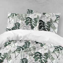 3D Monstera Leaf Duvet Cover Set, Tropical Green Bedding - thumbnail 3