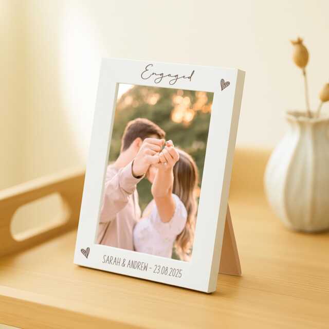Engagement Photo Frame 7x5 - Gift For Engaged Couple Idea Proposal Picture Keepsake Fianc??/Fianc??e - image 1