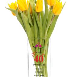 Personalised 40Th Anniversary Flower Vase Gift For Couple Husband Wife - thumbnail 2